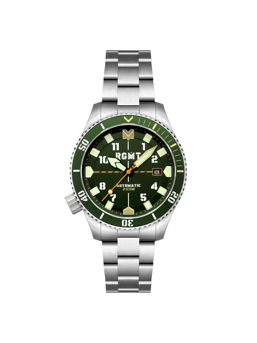 Мужские часы RGMT Recon Diver Automatic с зеленым циферблатом RG-8075-33 — зеленый