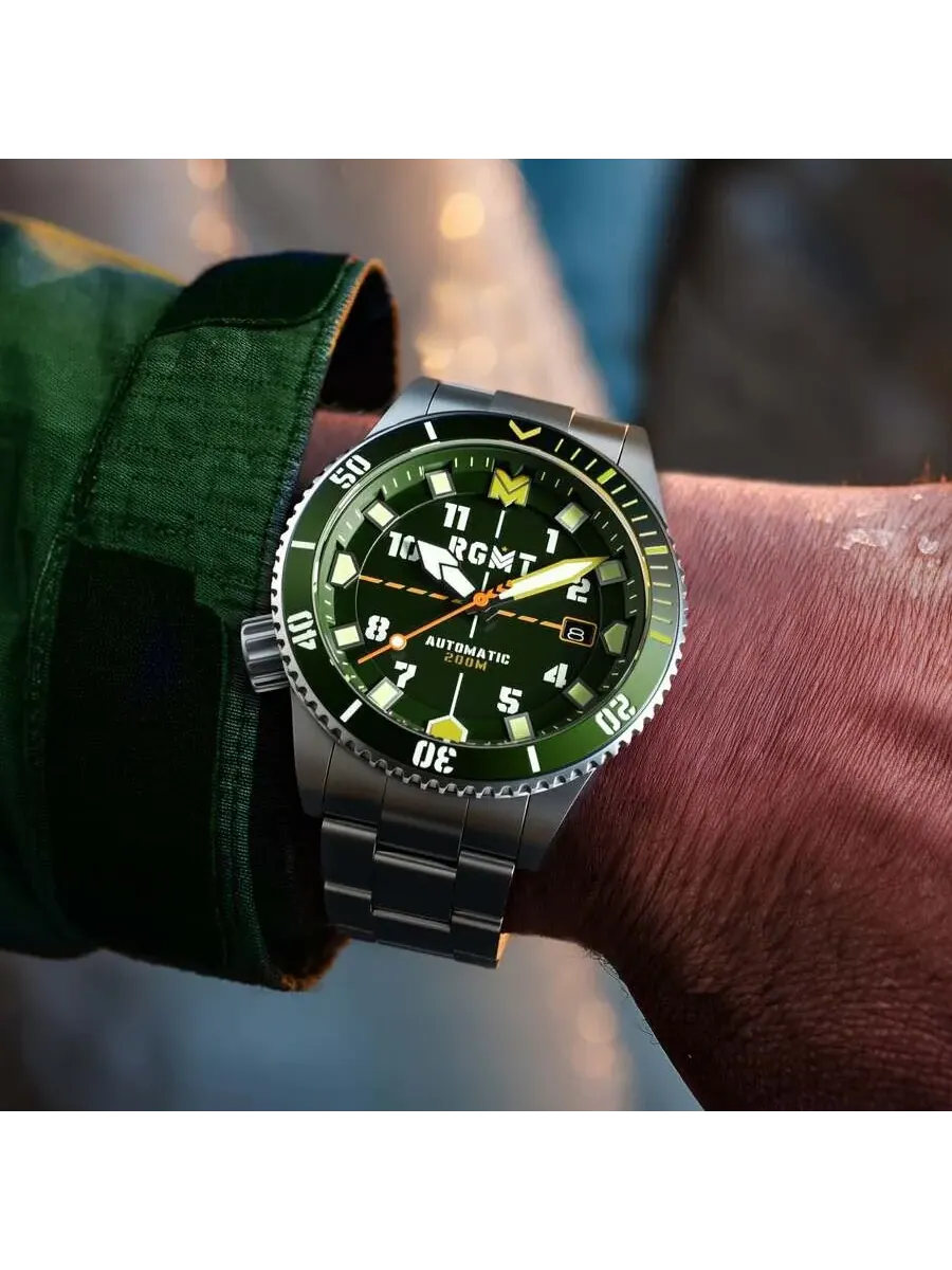 Мужские часы RGMT Recon Diver Automatic с зеленым циферблатом RG-8075-33 — изображение 2 из 4, оттенок зеленый