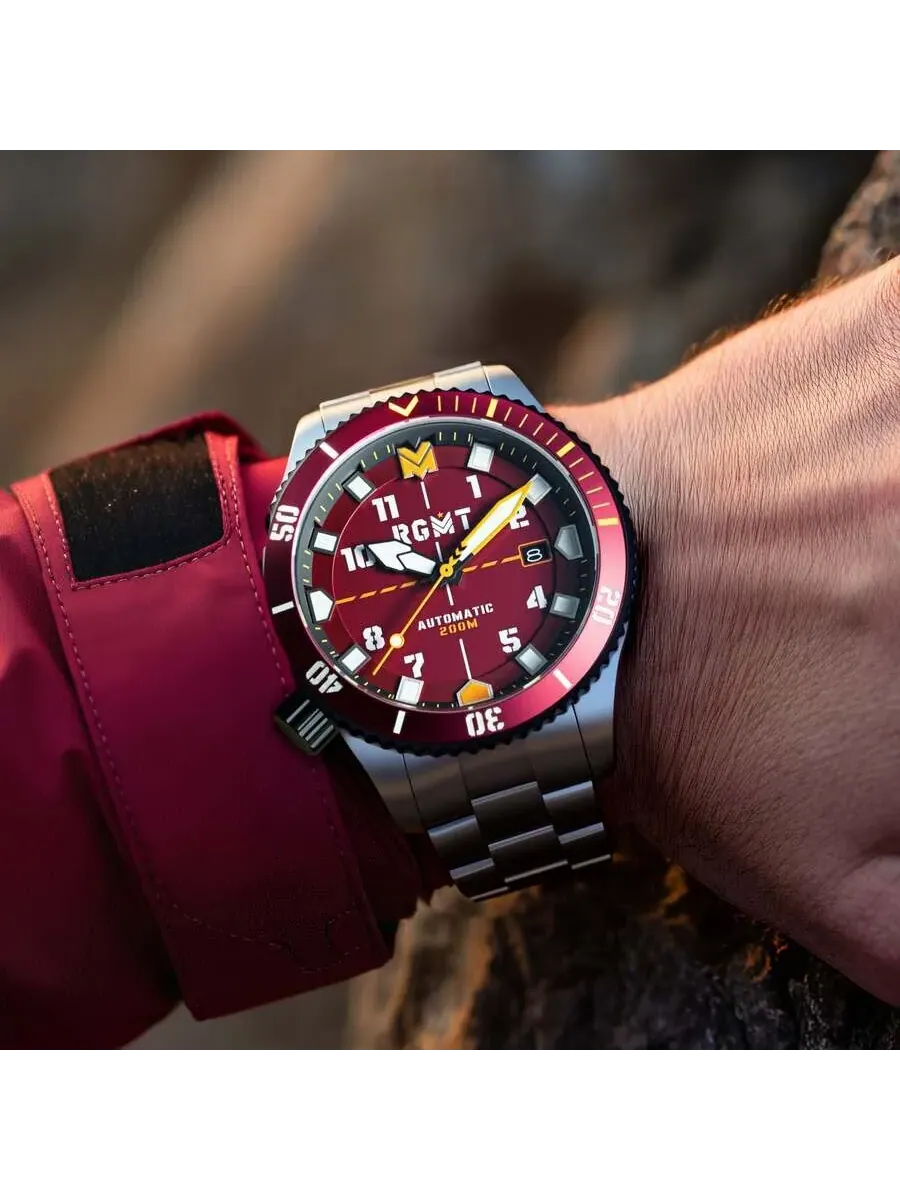 Мужские часы RGMT Recon Diver Automatic с красным циферблатом RG-8075-44 — изображение 2 из 4, оттенок красный