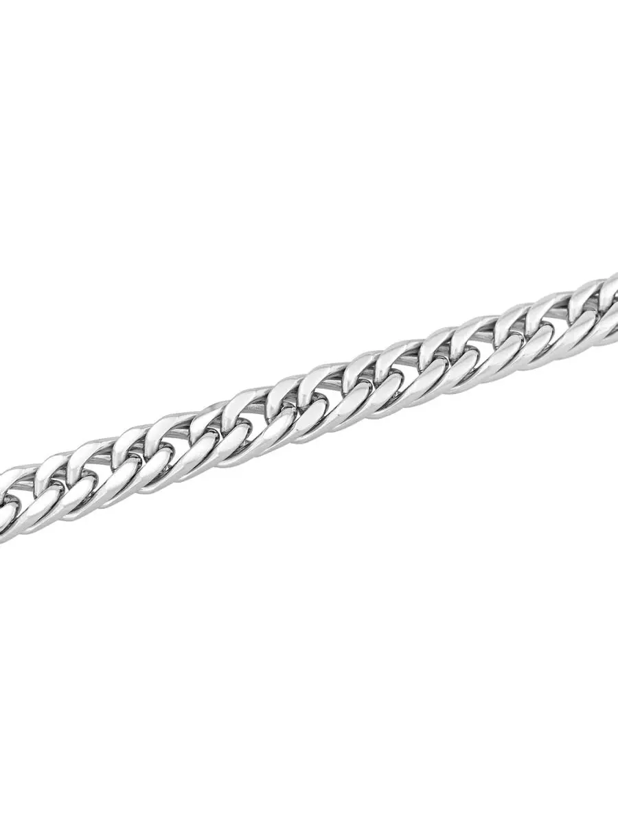 Браслет для мужчин из нержавеющей стали Robert Alton High Polish Curb Chain — изображение 2 из 5, оттенок серебряный