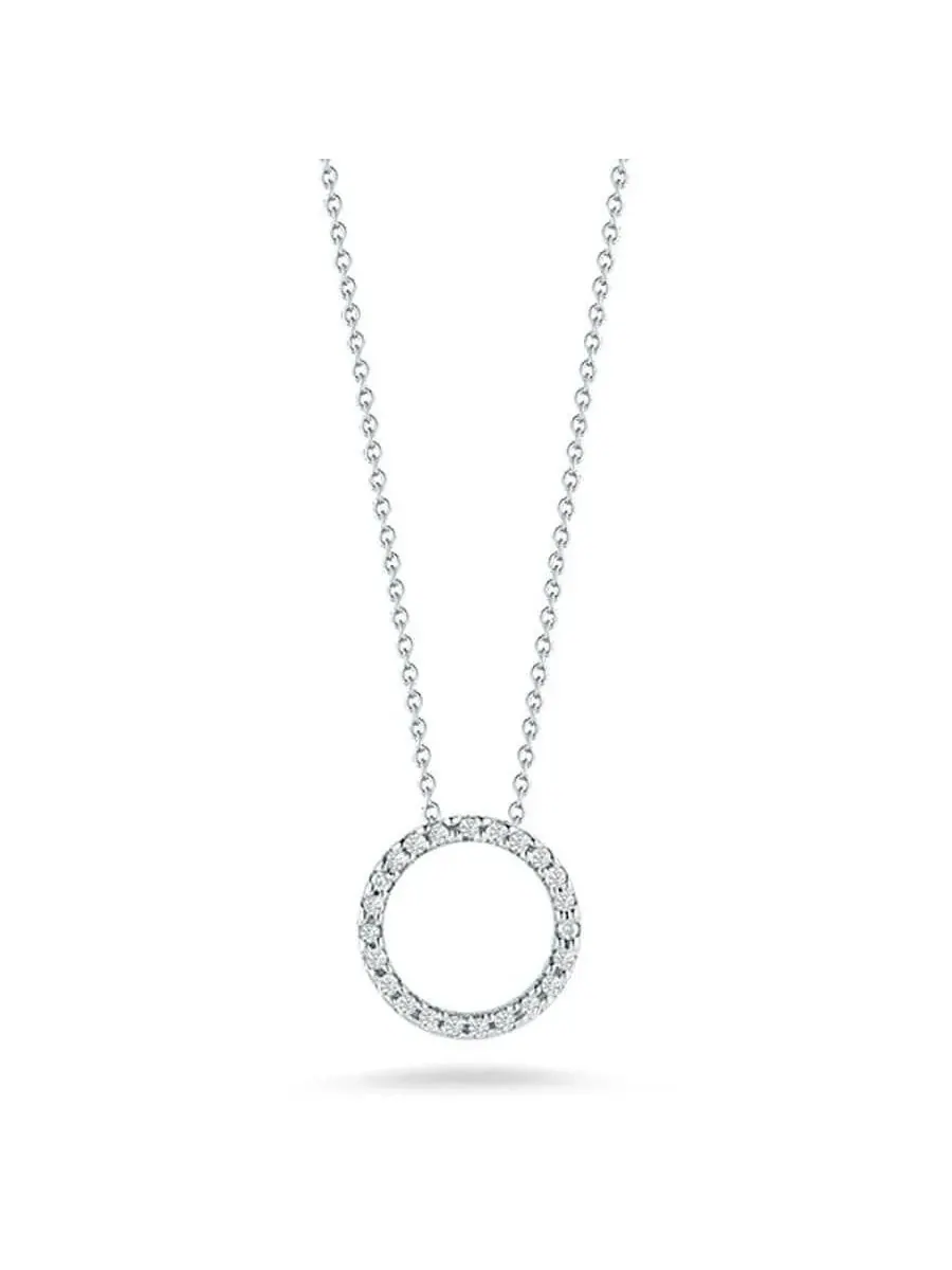 Подвеска Roberto Coin Tiny Treasures из белого золота 18K с бриллиантом, круглый, 12 мм, 0,09 карат — изображение 1 из 1
