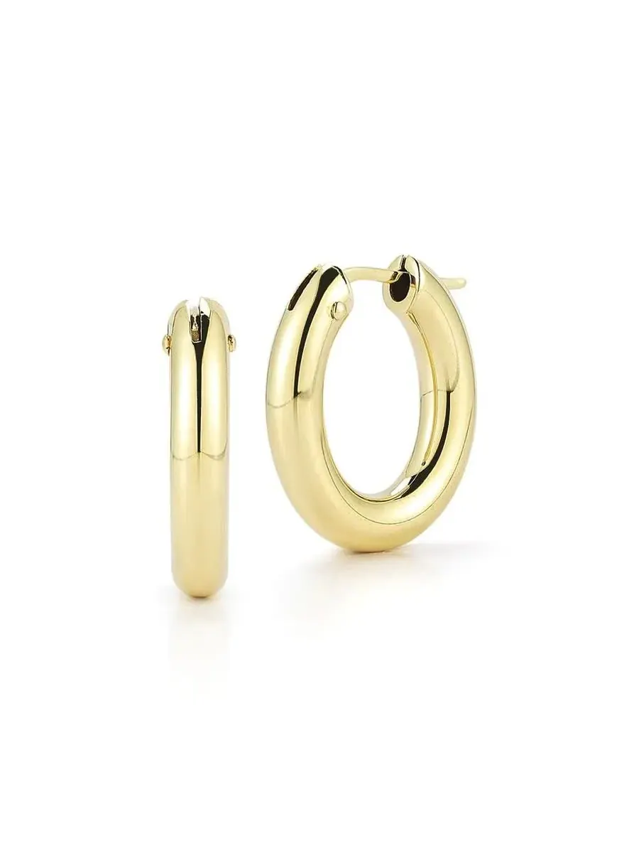 Серьги-кольца Roberto Coin из 18-каратного желтого золота, коллекция Coin Classics 210008AYER00 — изображение 1 из 1