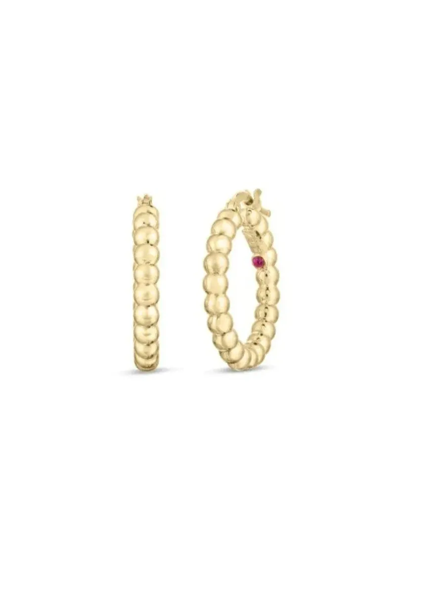 Серьги-кольца Roberto Coin из желтого золота 18 карат Oro Classic - 6740646Ayer0 — изображение 1 из 1, оттенок желтый