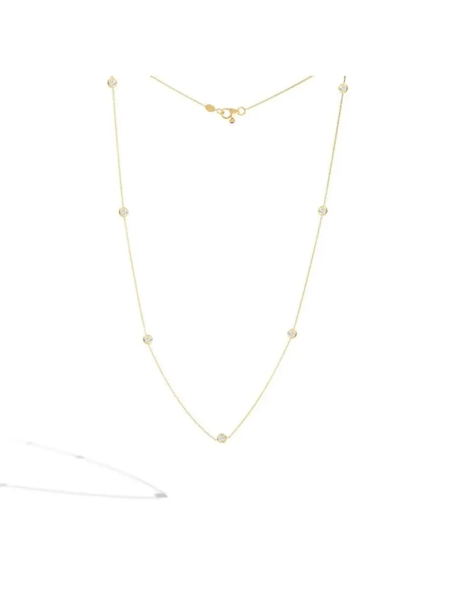Ожерелье Roberto Coin Diamonds By The Inch из желтого золота 18" - 001347AYCHD0 — изображение 1 из 1, оттенок желтый