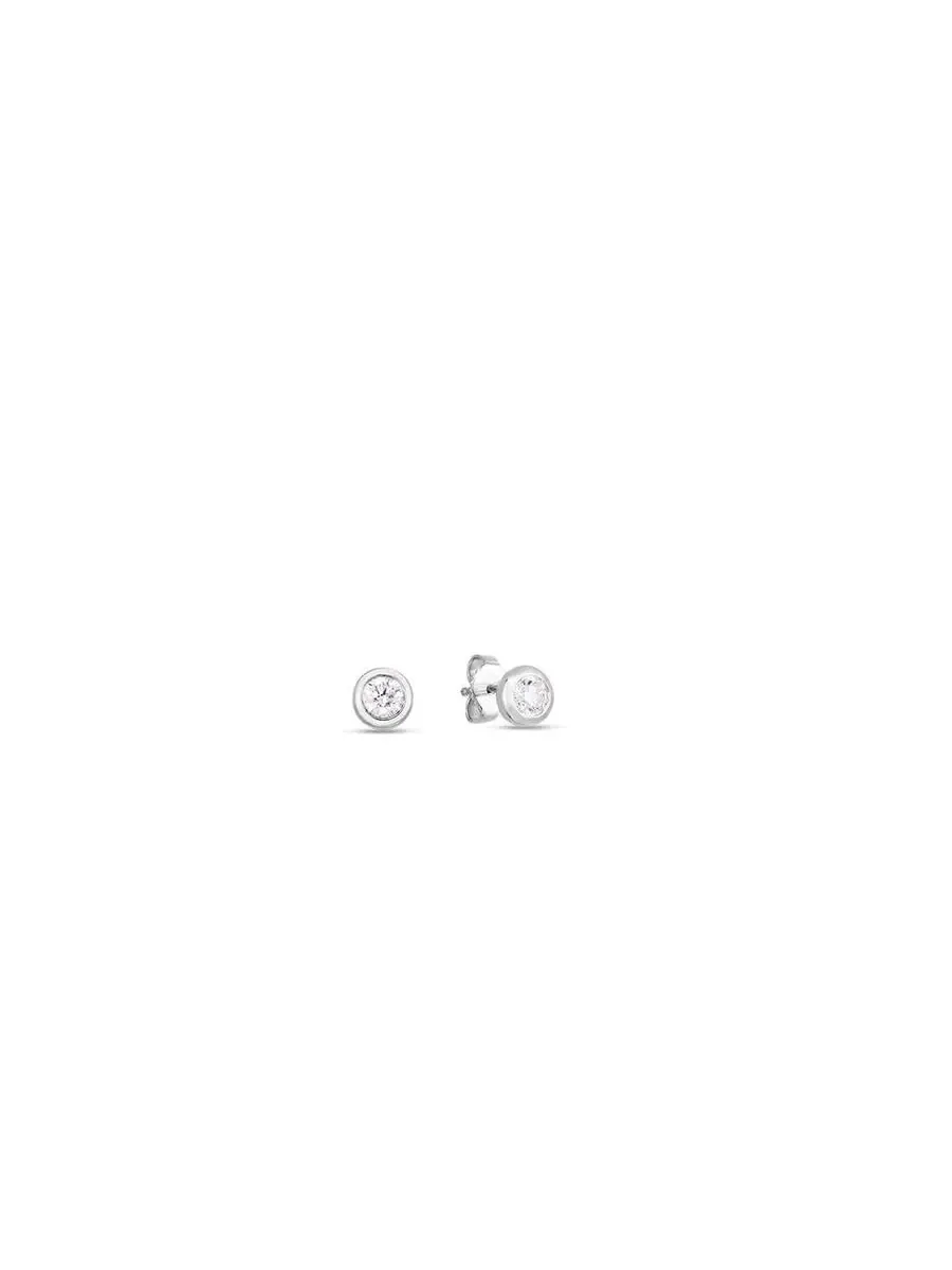 Серьги-гвоздики Roberto Coin Roberto 000712awerx0 Classic с бриллиантами из белого золота 18 карат 0,49 карат, оттенок белый