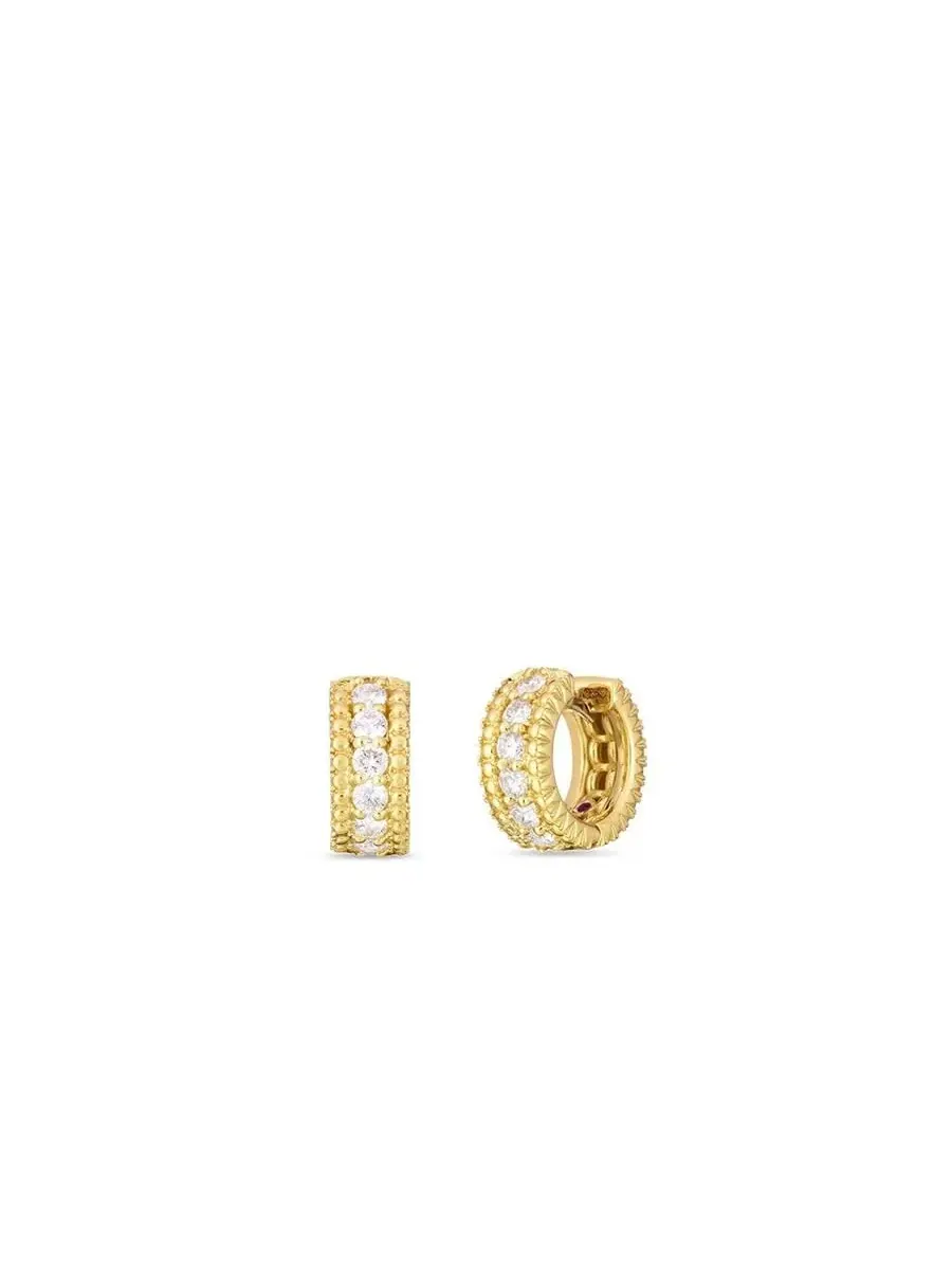 Серьги-кольца Roberto Coin Siena с бриллиантами - 111472AYERX0 — изображение 1 из 1, оттенок желтый