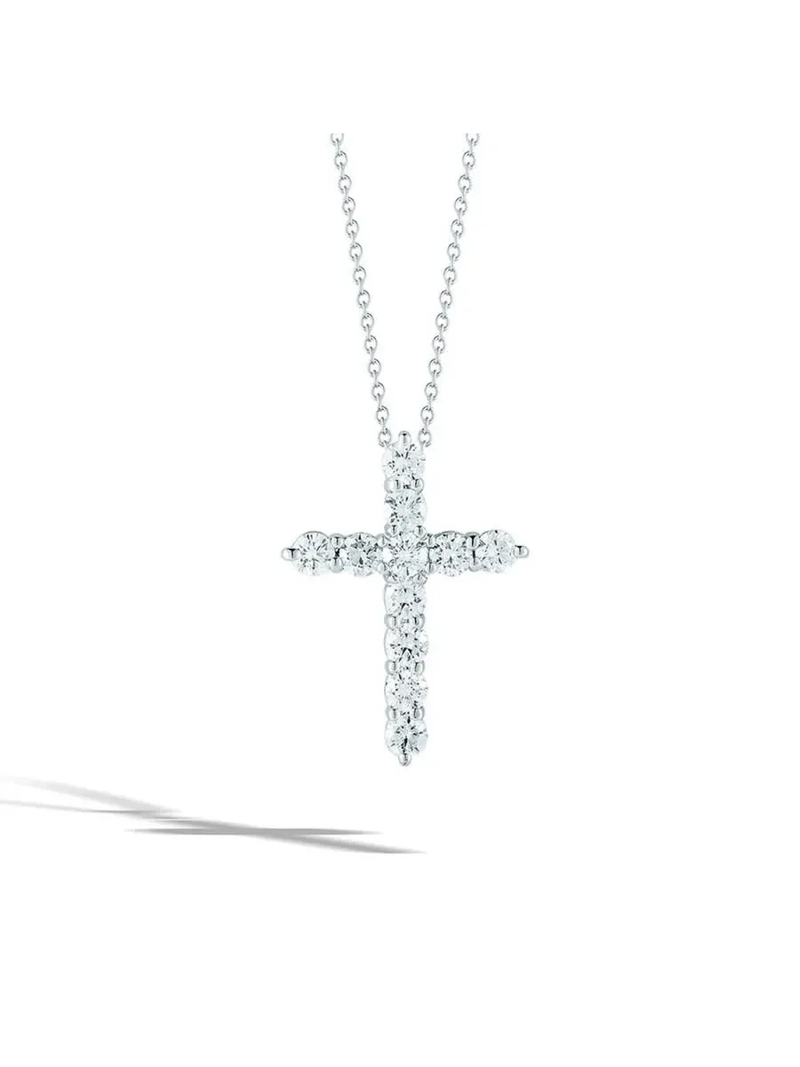 Подвеска с крестиком Roberto Coin Tiny Treasures из белого золота с бриллиантом - 001857AWCHX0 — изображение 1 из 1