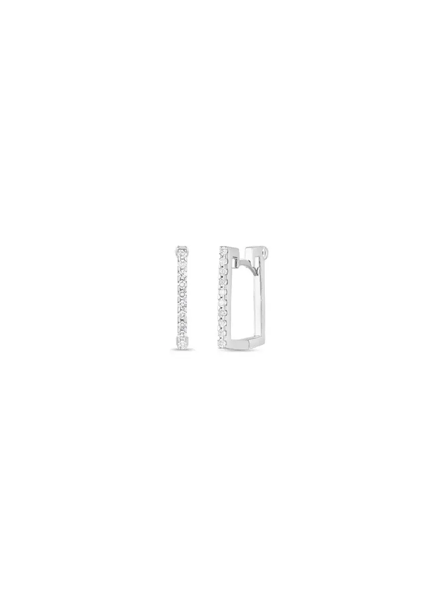 Серьги-кольца Roberto Coin из белого золота с бриллиантами, квадратной формы - 002061AWERX0 — изображение 1 из 1