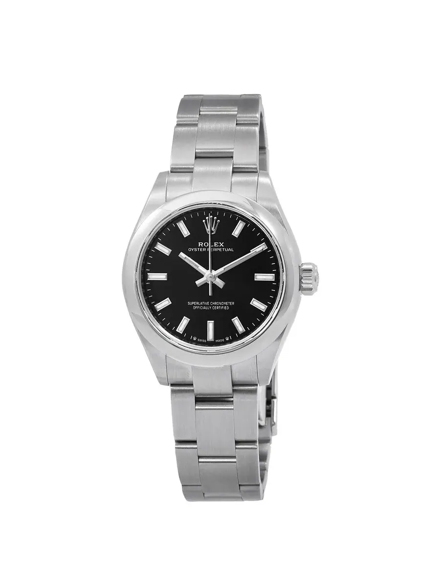 Женские часы Rolex Oyster Perpetual 28 с автоматическим хронографом, черным циферблатом, модель 276200BKSO