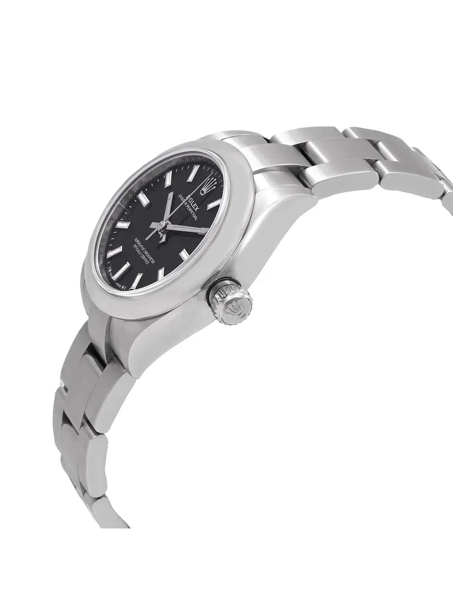 Женские часы Rolex Oyster Perpetual 28 с автоматическим хронографом, черным циферблатом, модель 276200BKSO