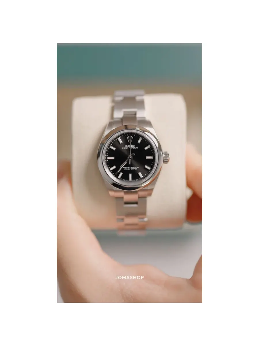 Женские часы Rolex Oyster Perpetual 28 с автоматическим хронографом, черным циферблатом, модель 276200BKSO