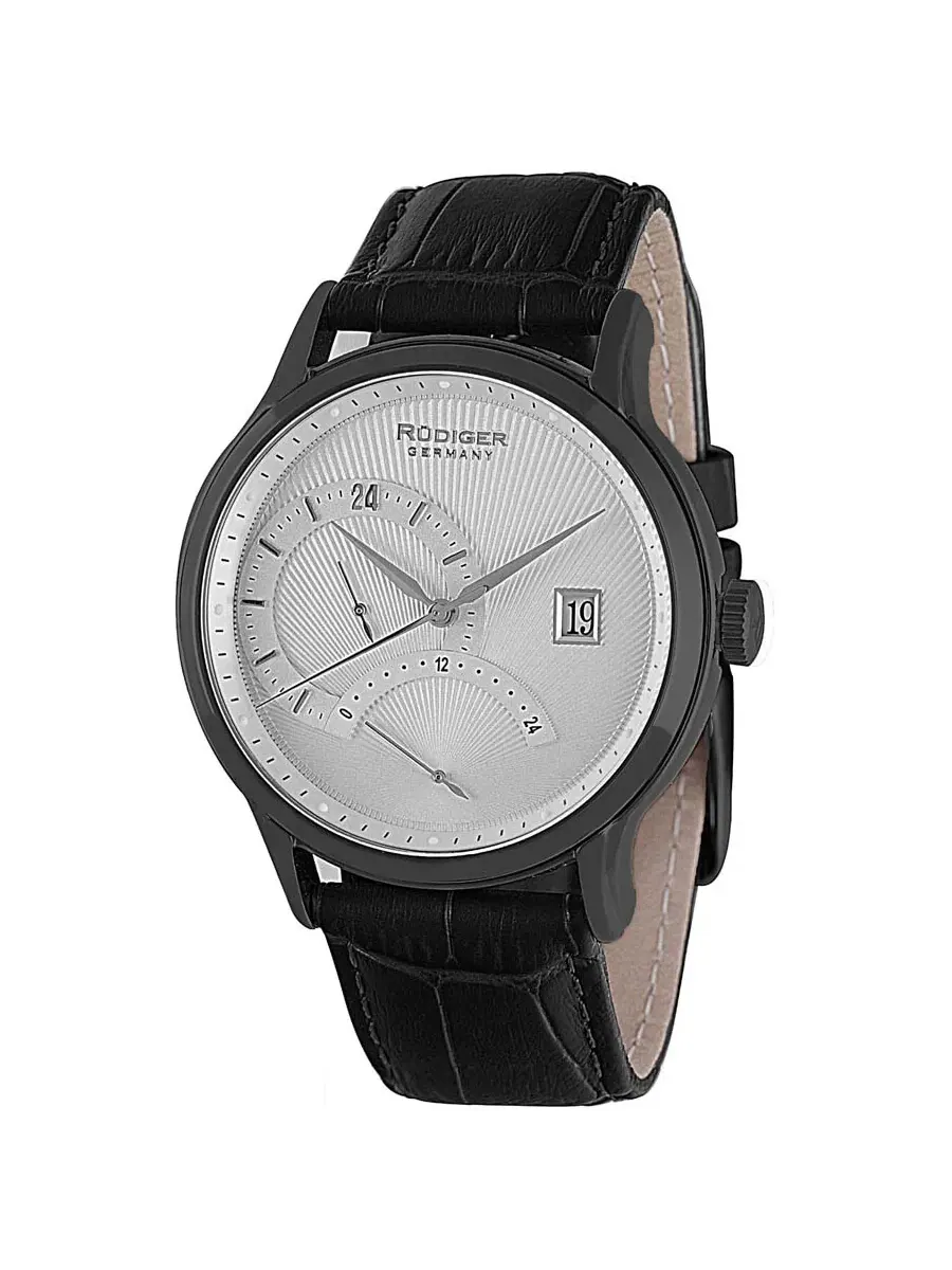Мужские часы Rudiger Aachen с серебристым циферблатом R2700-13-007 — черный