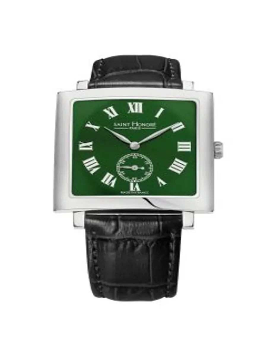 Мужские часы Saint Honore Paris Carree с кварцевым механизмом и зеленым циферблатом H SH CR823002 1VR — серебристый