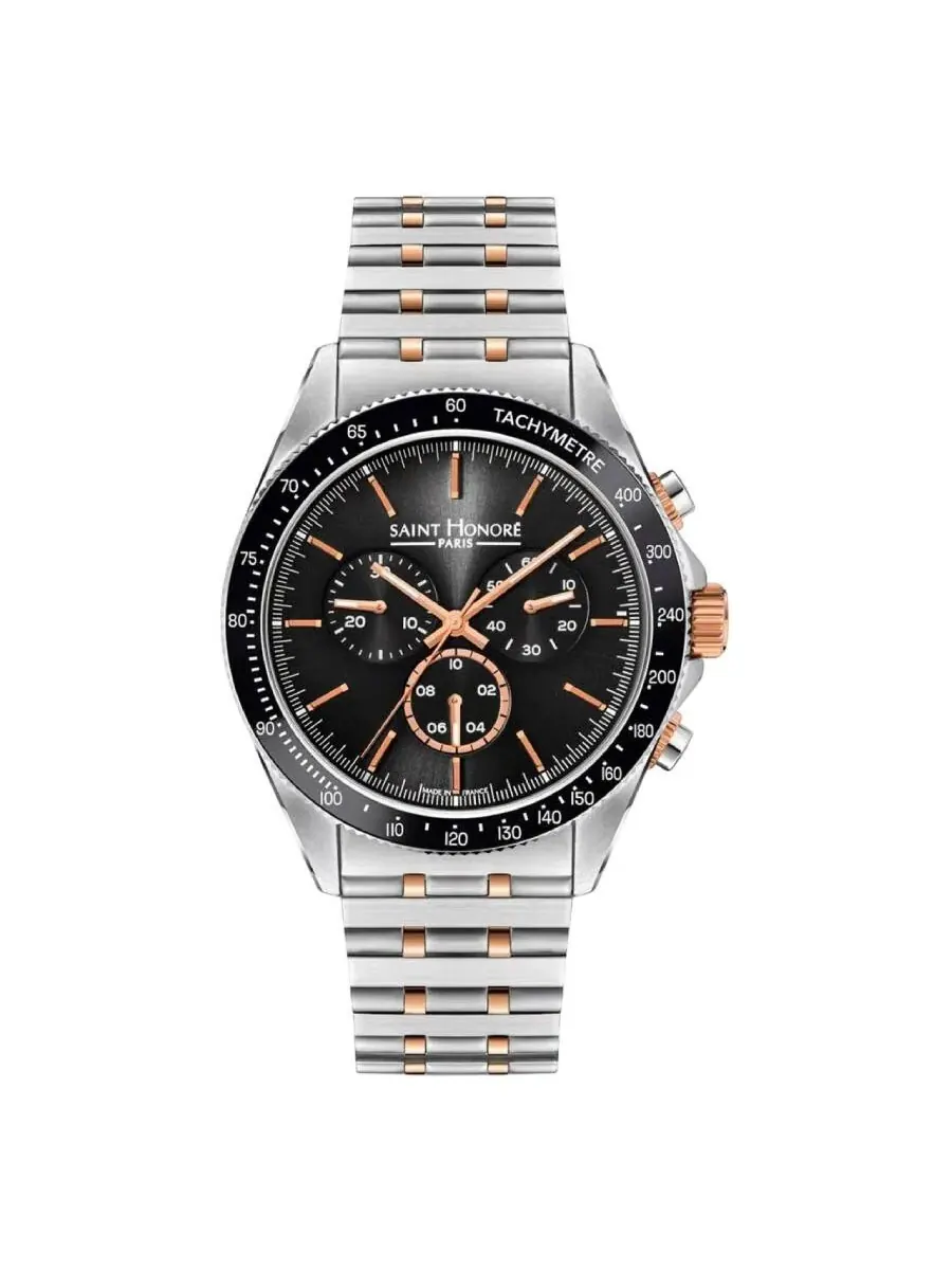 Мужские кварцевые часы Saint Honore Paris Le Bourget Chronograph с черным циферблатом LB896101 67NIR — изображение 1 из 1