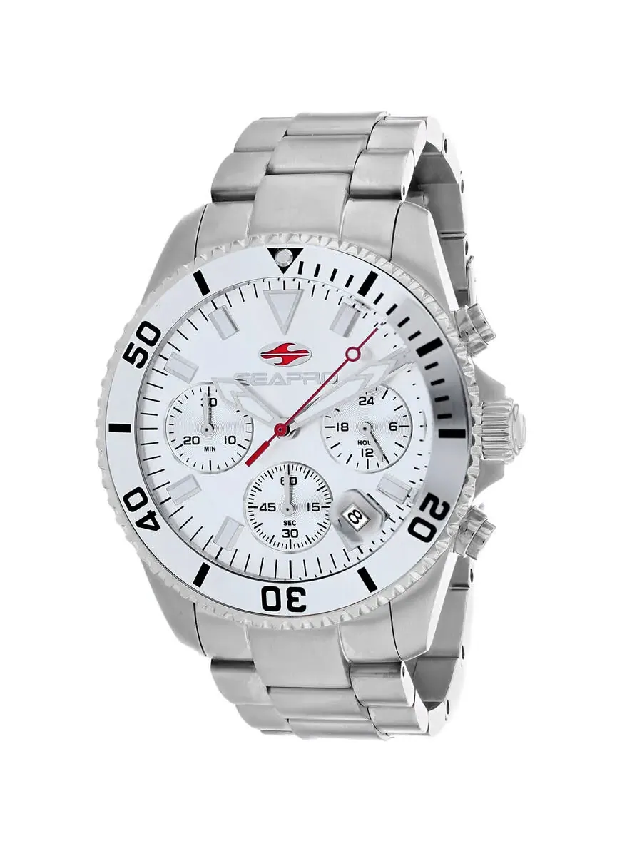 Мужские часы Seapro Scuba 200 Chrono с серебристым циферблатом SP4350 — изображение 1 из 1, оттенок серебряный