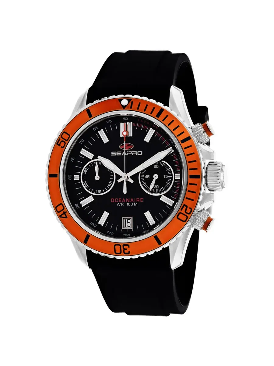 Мужские кварцевые часы Seapro Thrash Chronograph с черным циферблатом SP0334