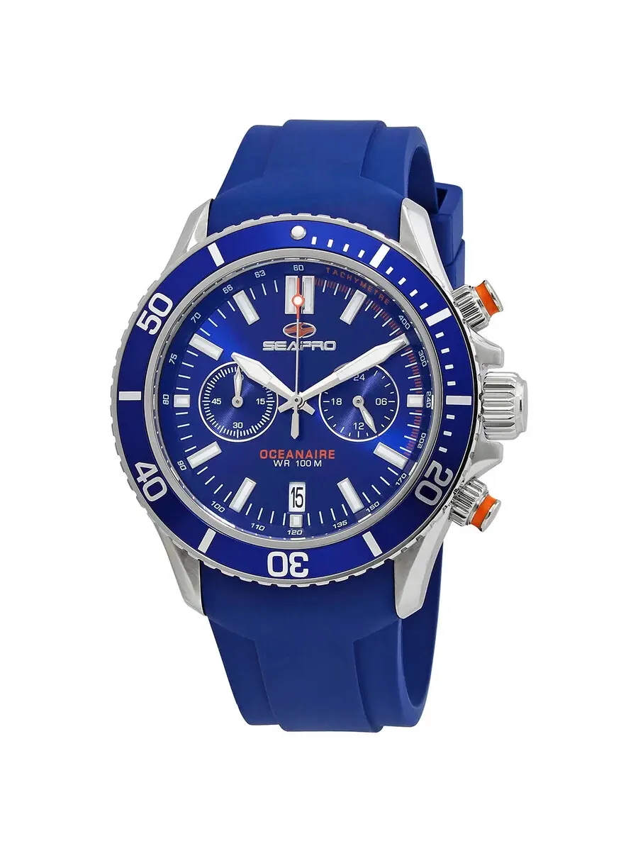 Мужские часы Seapro Thrash Chronograph с кварцевым механизмом и синим циферблатом SP0332