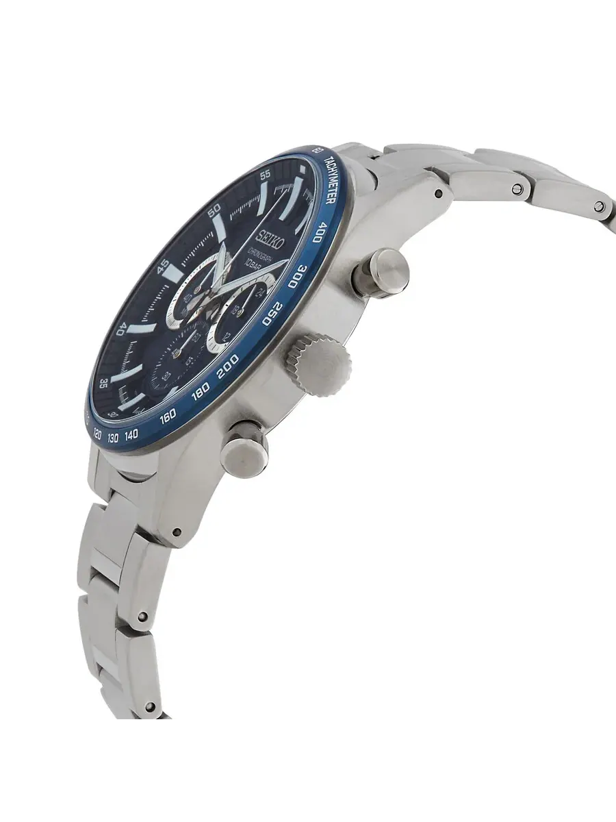 Мужские часы Seiko Chronograph Quartz с синим циферблатом SSB445P1 — изображение 2 из 3, оттенок синий