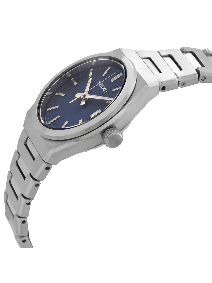 Женские часы Seiko Essentials с кварцевым механизмом и синим циферблатом SUR575P1 — изображение 2 из 3, оттенок серебряный