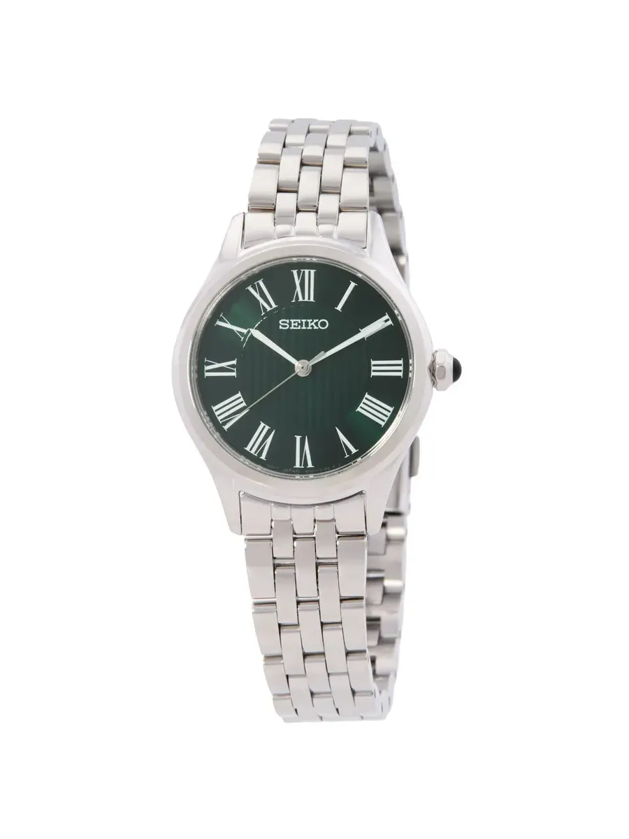 Женские часы Seiko Classic Quartz с зеленым циферблатом SUR611P1 — изображение 1 из 3, оттенок серебряный
