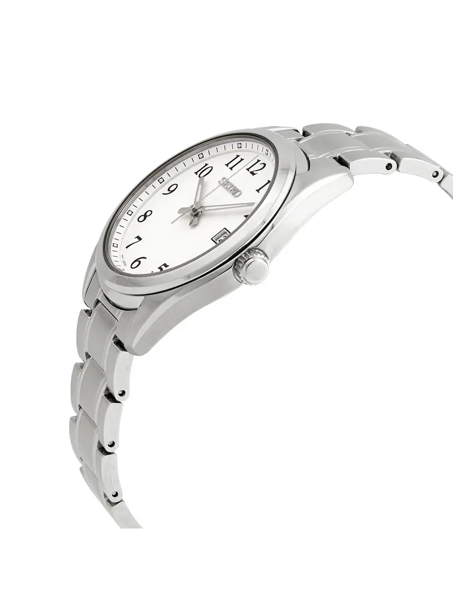 Мужские часы Seiko Core Quartz с белым циферблатом SUR459P1 — изображение 2 из 3, оттенок серебряный
