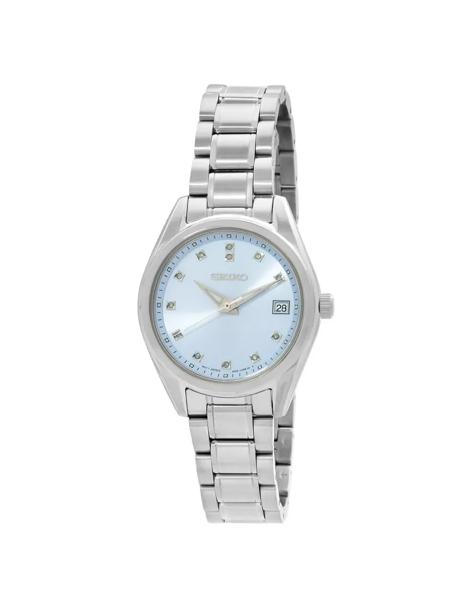 Женские часы Seiko Diamonds Quartz с синим циферблатом SUR581P1 — изображение 1 из 3, оттенок серебряный