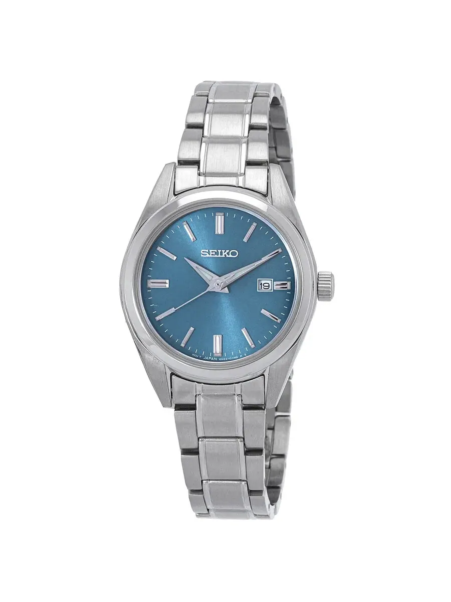 Женские часы Seiko Essentials Quartz с синим циферблатом SUR531 — изображение 1 из 3, оттенок серебряный