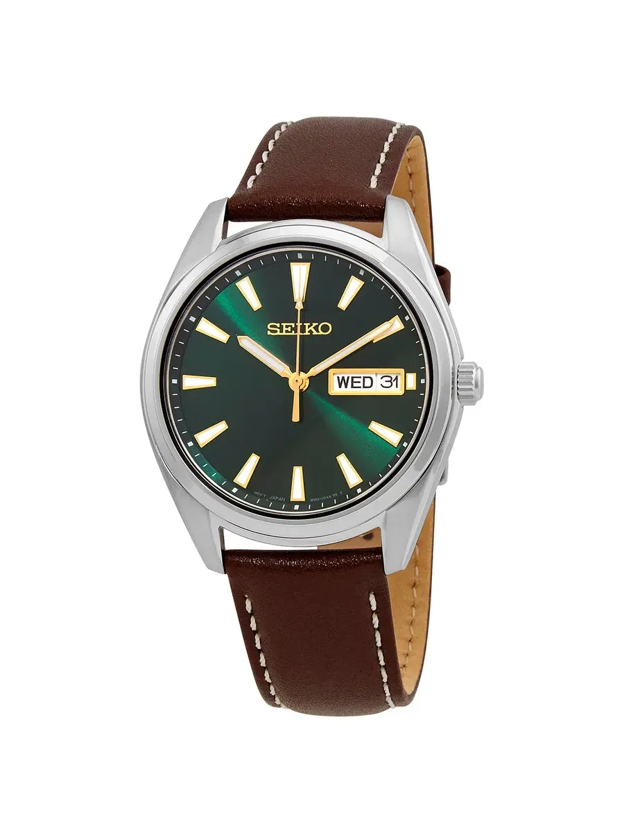 Мужские часы Seiko Neo Classic с кварцевым механизмом и зеленым циферблатом SUR449P1 — изображение 1 из 3, оттенок серебряный
