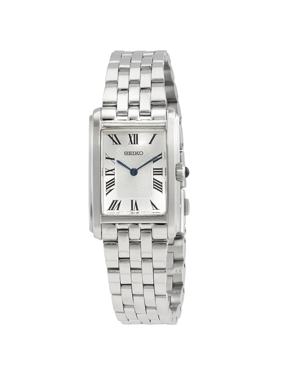 Женские часы Seiko Quartz с белым циферблатом SWR083P1 — серебристый