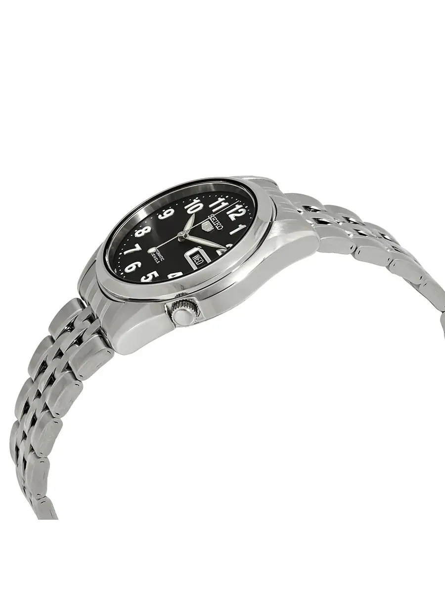 Мужские часы Seiko Series 5 Automatic с черным циферблатом SNK381 — изображение 2 из 3, оттенок серебряный
