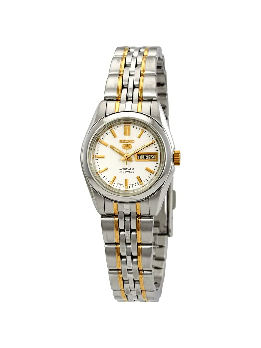 Женские часы Seiko Series 5 Automatic с белым циферблатом SYMA35 — изображение 1 из 3, оттенок серебряный