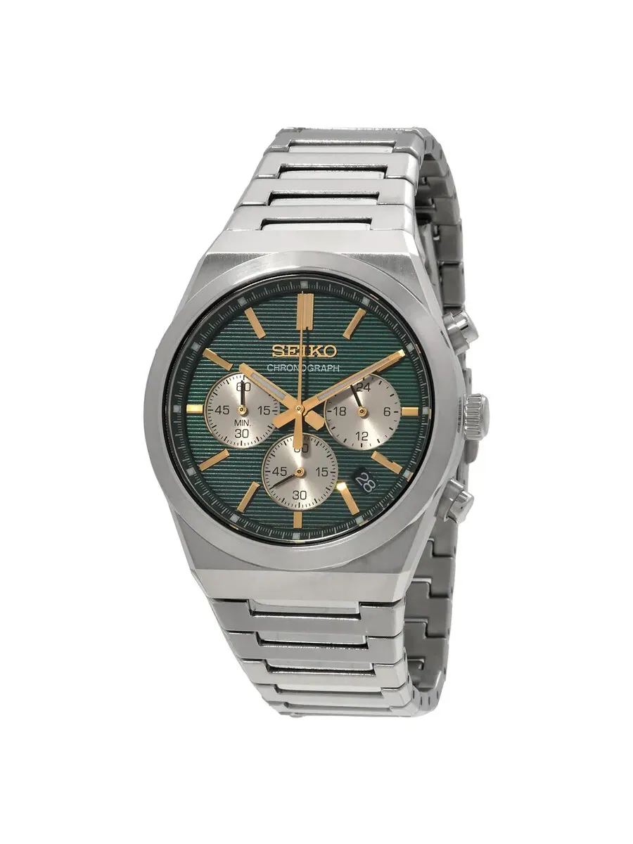 Мужские часы Seiko Sport Chronograph с кварцевым механизмом и зеленым циферблатом SSB461P1 — изображение 1 из 3