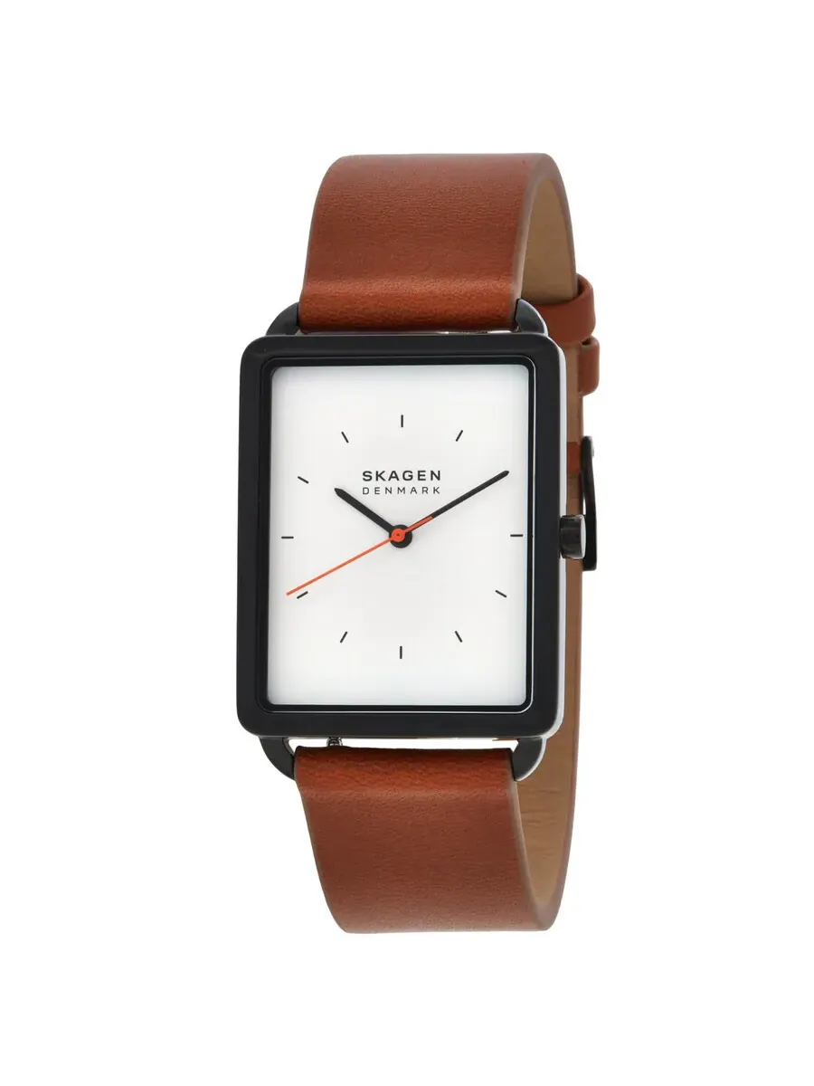 Мужские часы Skagen Hagen с кварцевым механизмом и белым циферблатом SKW6929 — черный
