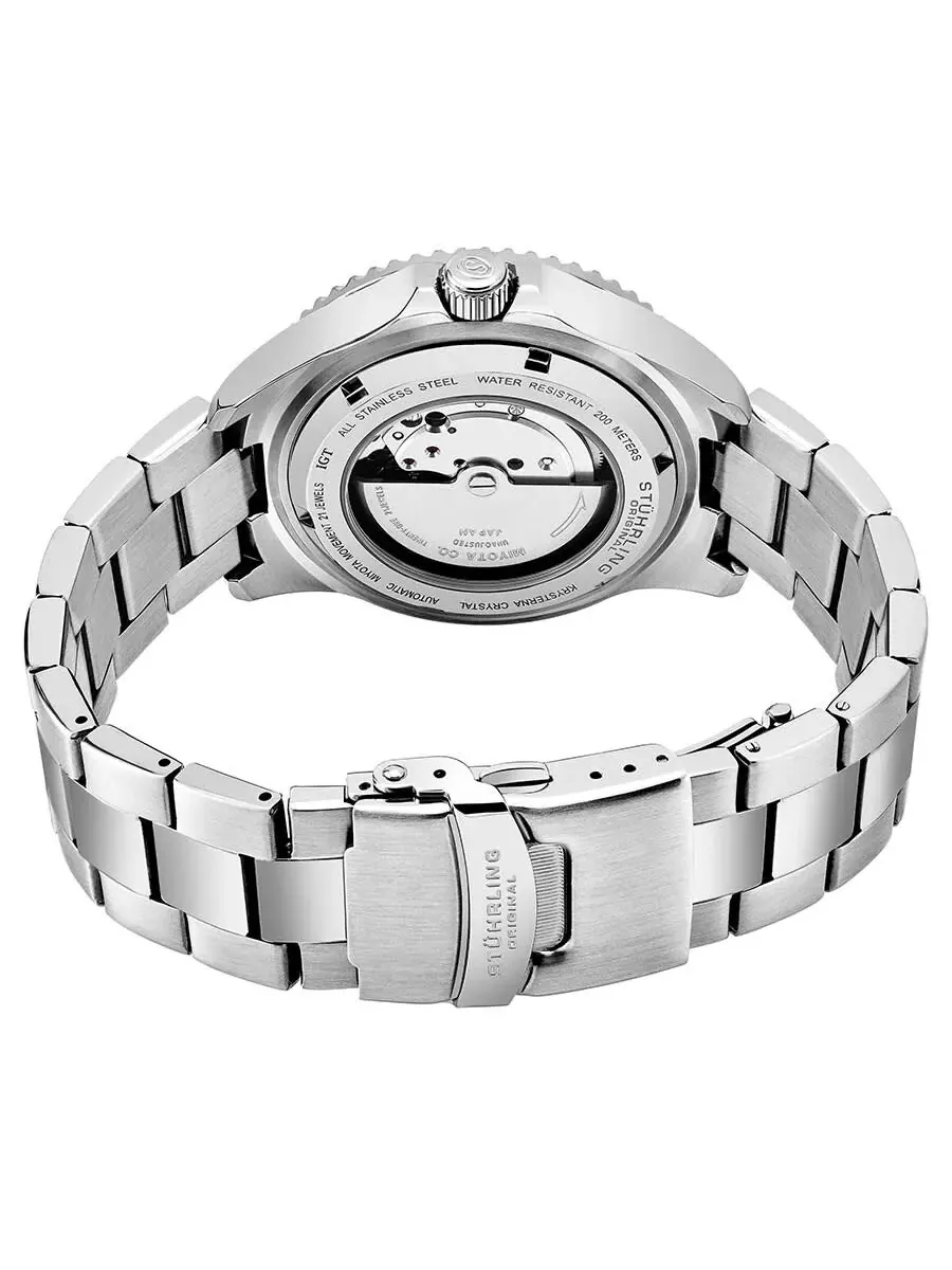 Мужские часы Stuhrling Original Aquadiver Automatic с синим циферблатом M13544 — изображение 2 из 7, оттенок серебряный
