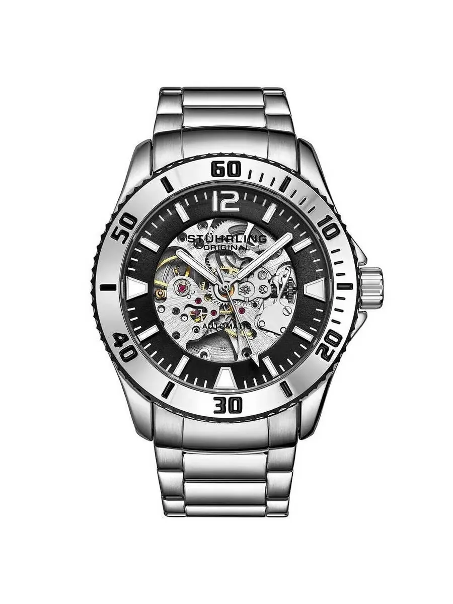 Мужские часы Stuhrling Original Aquadiver с черным циферблатом M15818 — изображение 1 из 3, оттенок черный