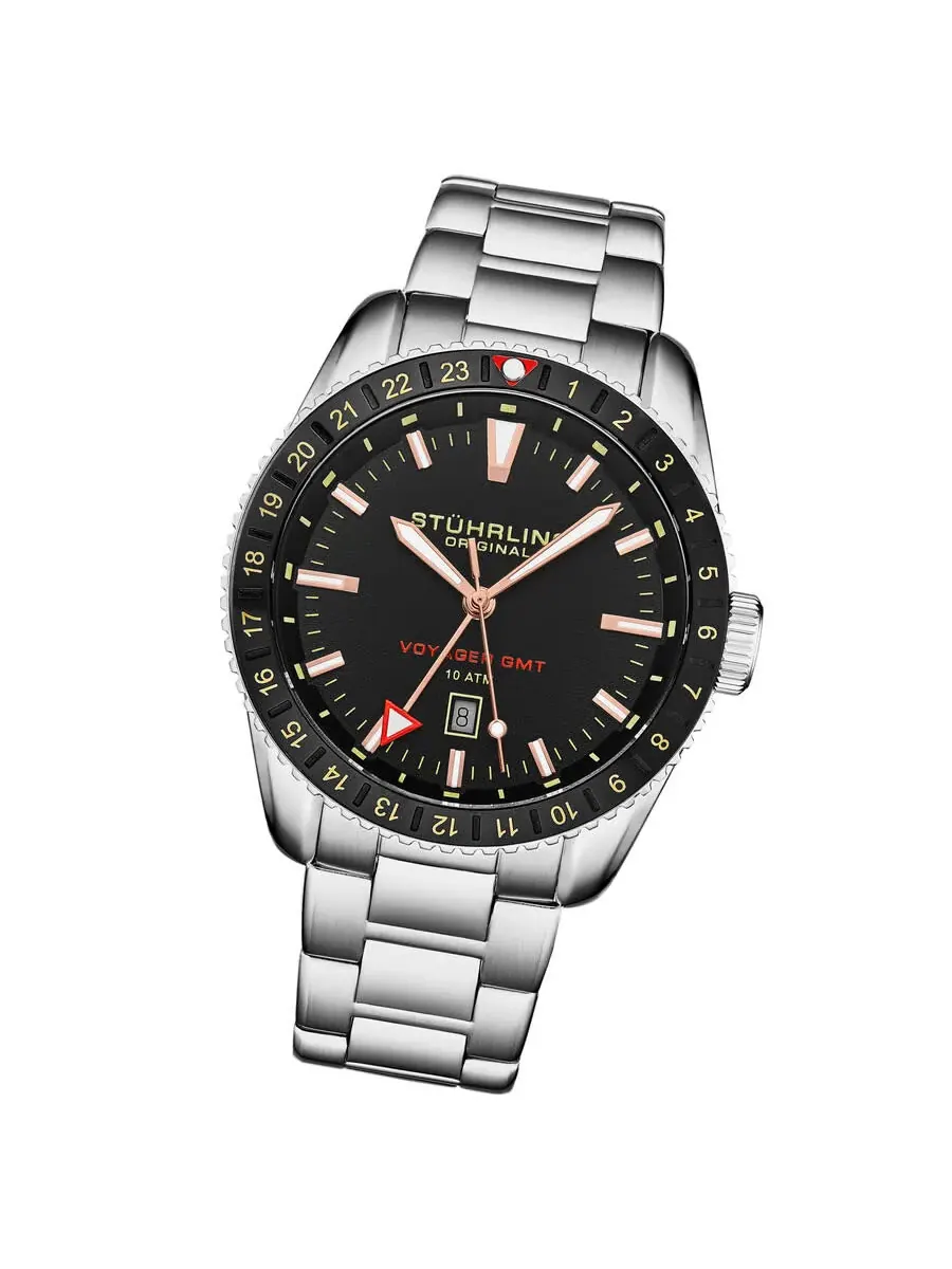 Мужские часы Stuhrling Original Aquadiver Quartz с черным циферблатом M17220 — изображение 2 из 6, оттенок черный