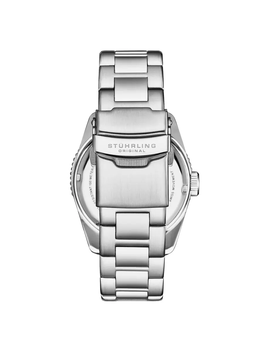 Мужские часы Stuhrling Original Aquadiver Quartz с черным циферблатом M17220 — изображение 3 из 6, оттенок черный
