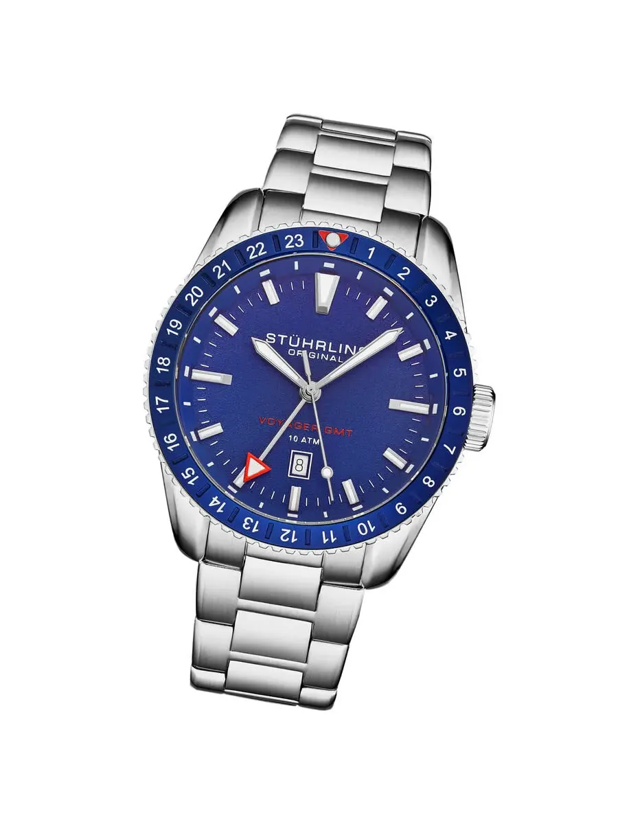 Мужские часы Stuhrling Original Aquadiver Quartz с синим циферблатом M17219 — изображение 2 из 6, оттенок синий