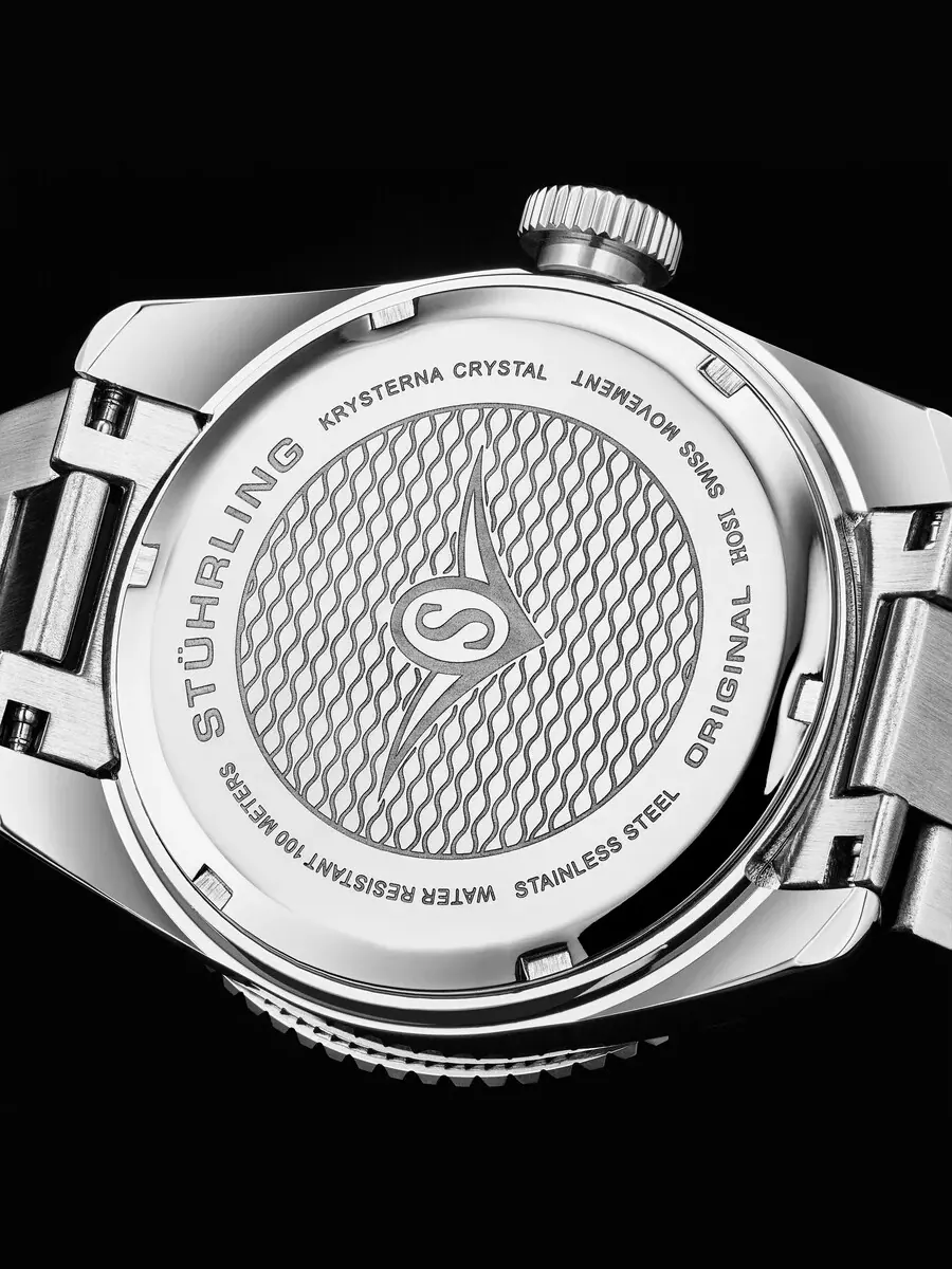Мужские часы Stuhrling Original Aquadiver Quartz с синим циферблатом M17219 — изображение 4 из 6, оттенок синий