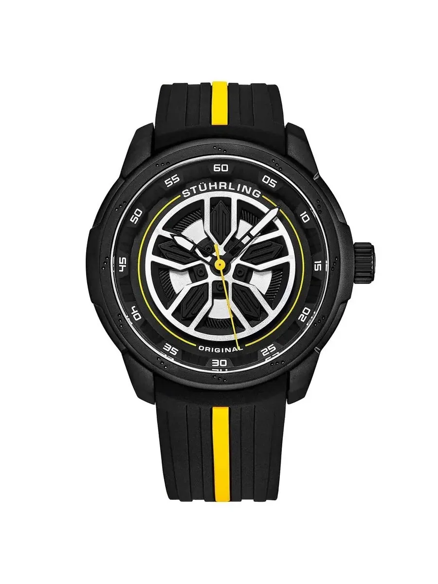 Мужские часы Stuhrling Original Aviator с черным циферблатом, модель M15579 — изображение 1 из 1, оттенок черный