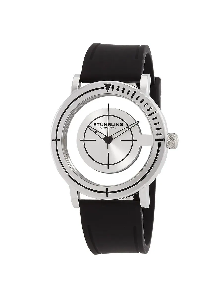 Мужские часы Stuhrling Original Aviator с кварцевым механизмом и серебристым циферблатом M16254 — изображение 1 из 3