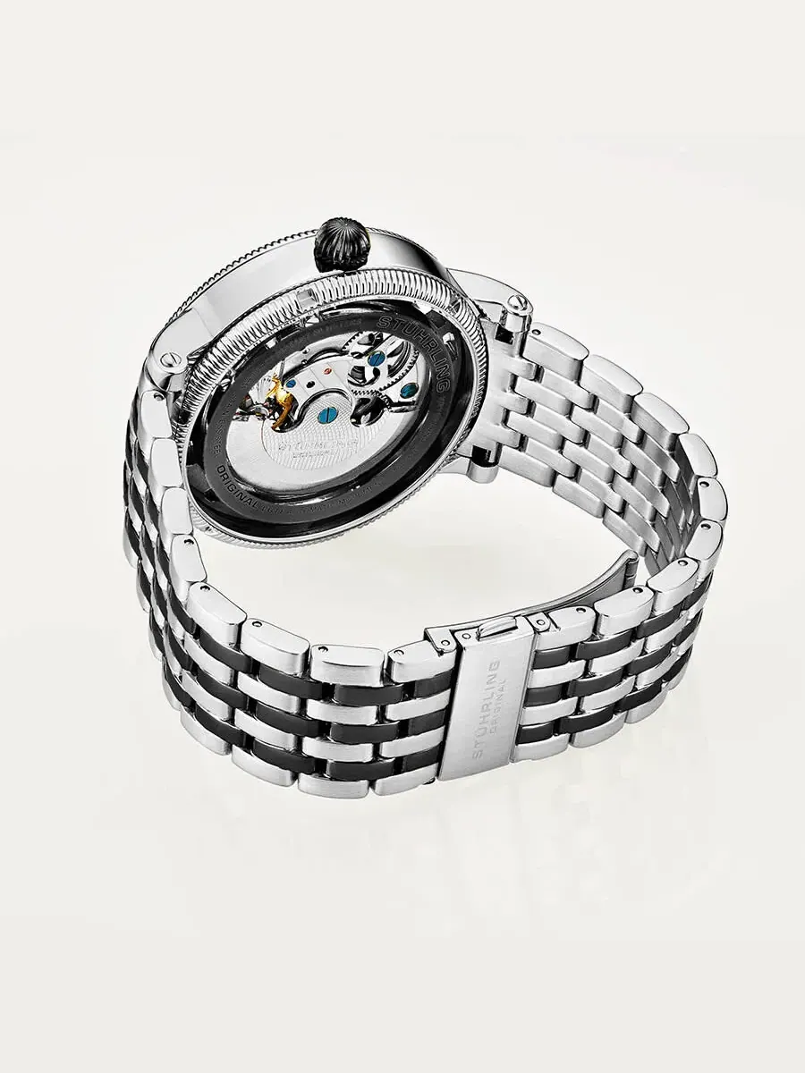 Мужские часы Stuhrling Original Legacy Automatic с черным циферблатом M13566 — изображение 2 из 3, оттенок серебряный