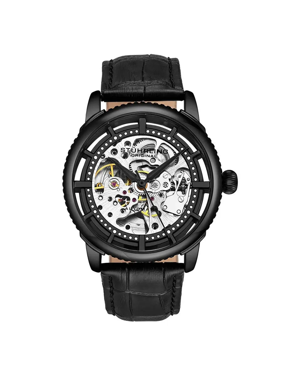 Мужские часы Stuhrling Original Legacy Automatic с черным циферблатом M13632 — изображение 1 из 3, оттенок черный