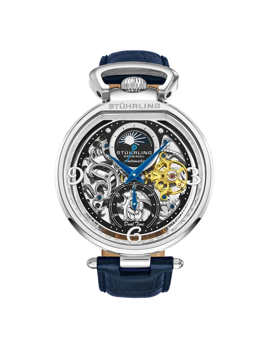 Мужские часы Stuhrling Original Legacy Automatic с черным циферблатом M16739 — изображение 1 из 2, оттенок серебряный