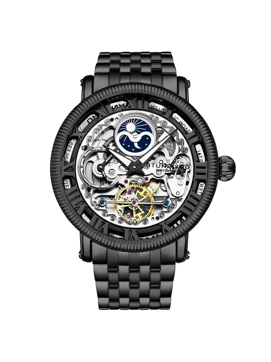 Мужские часы Stuhrling Original Legacy Automatic с черным циферблатом M17080 — изображение 1 из 2, оттенок черный