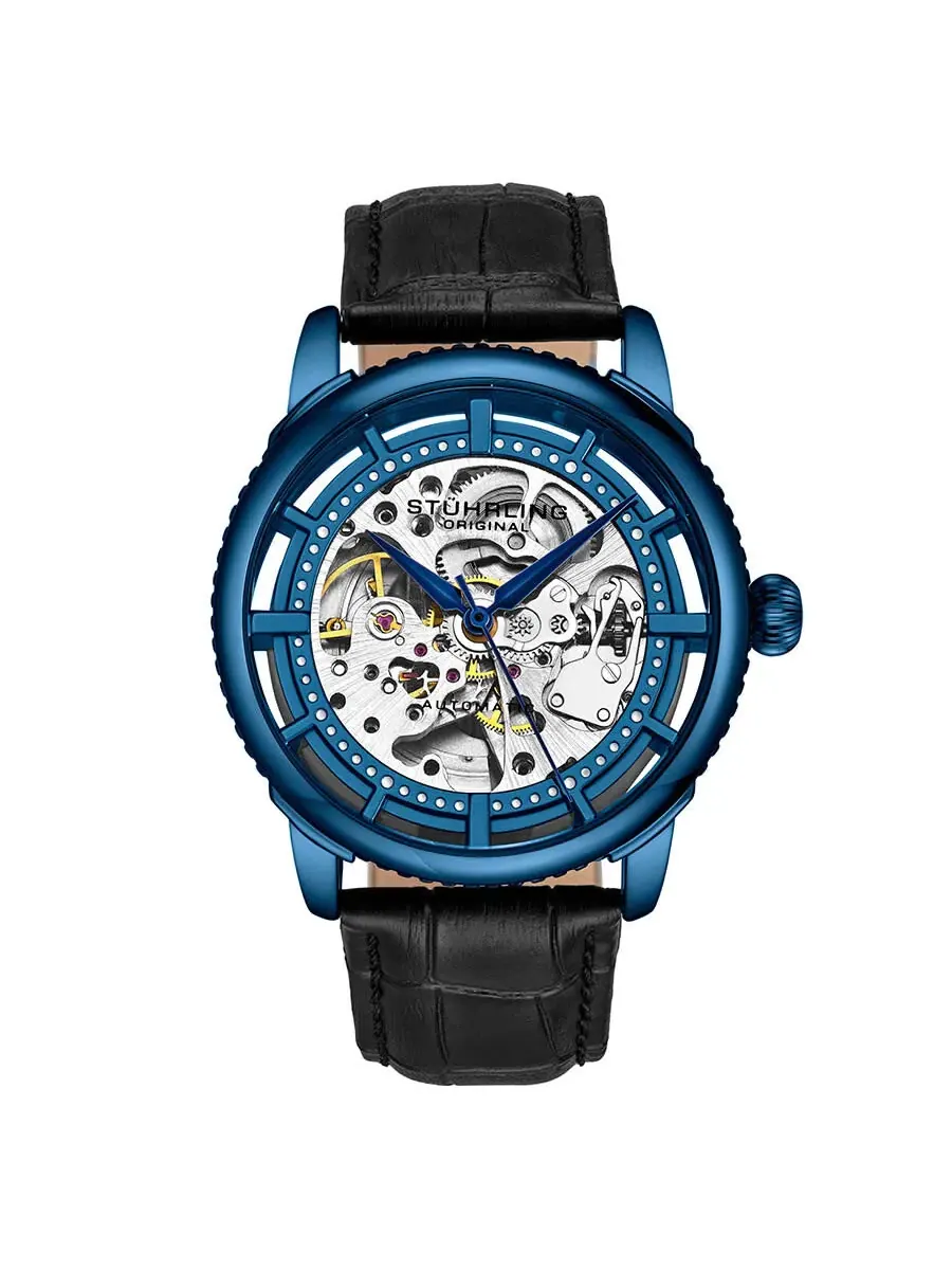 Мужские часы Stuhrling Original Legacy Automatic с синим циферблатом M13630 — изображение 1 из 3, оттенок синий