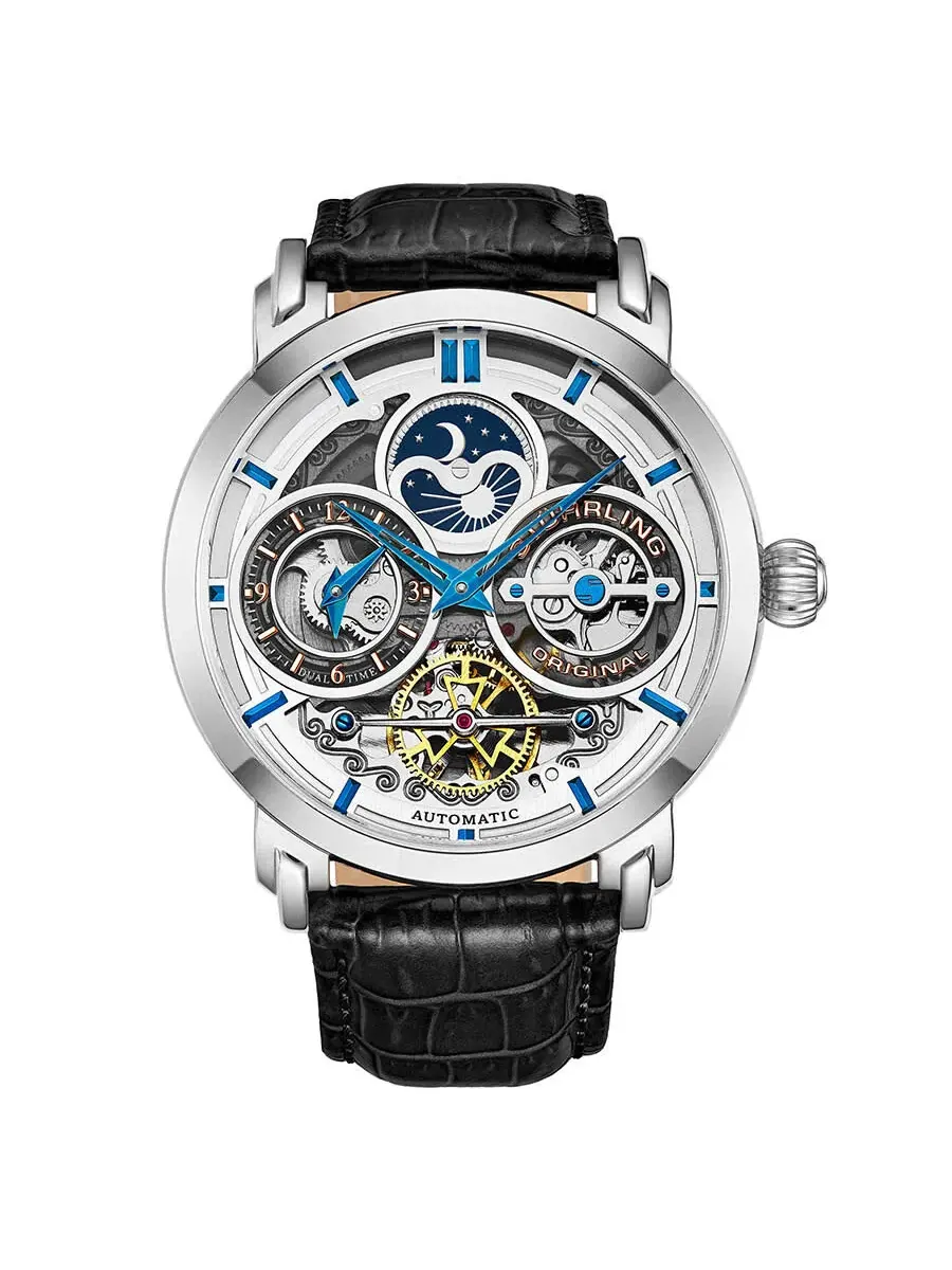 Мужские часы Stuhrling Original Legacy Automatic с серебристым циферблатом M13541 — изображение 1 из 6, оттенок серебряный