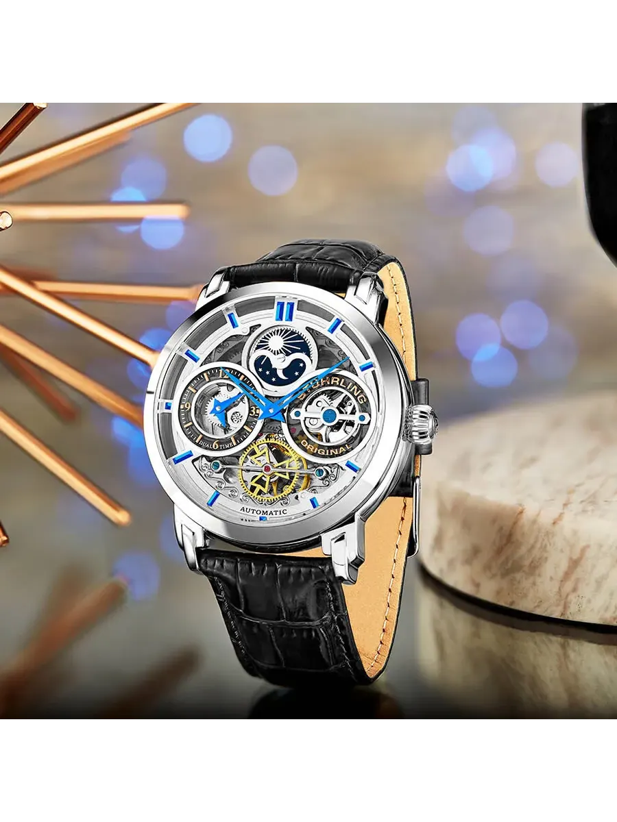 Мужские часы Stuhrling Original Legacy Automatic с серебристым циферблатом M13541 — изображение 3 из 6, оттенок серебряный