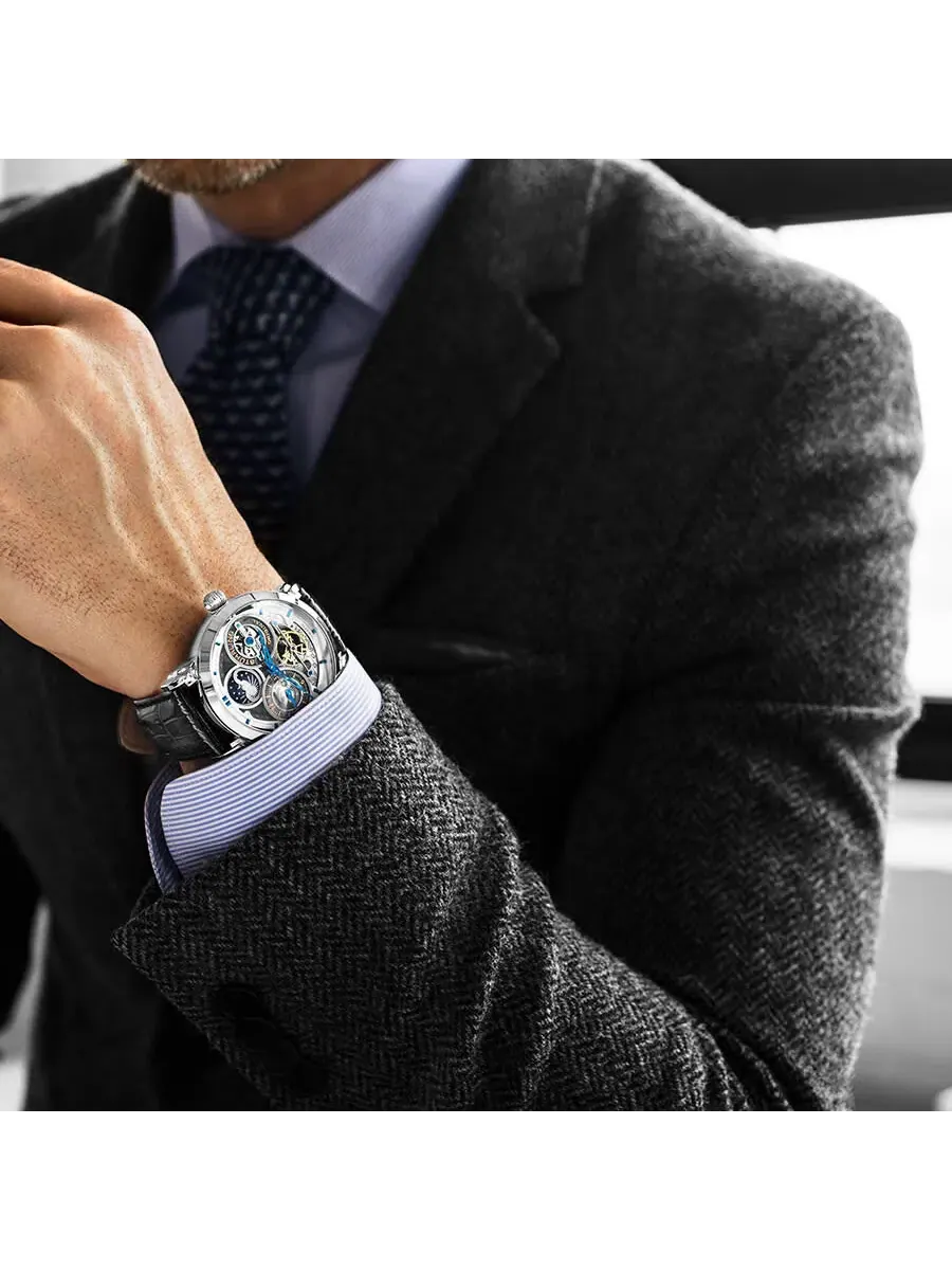 Мужские часы Stuhrling Original Legacy Automatic с серебристым циферблатом M13541 — изображение 5 из 6, оттенок серебряный