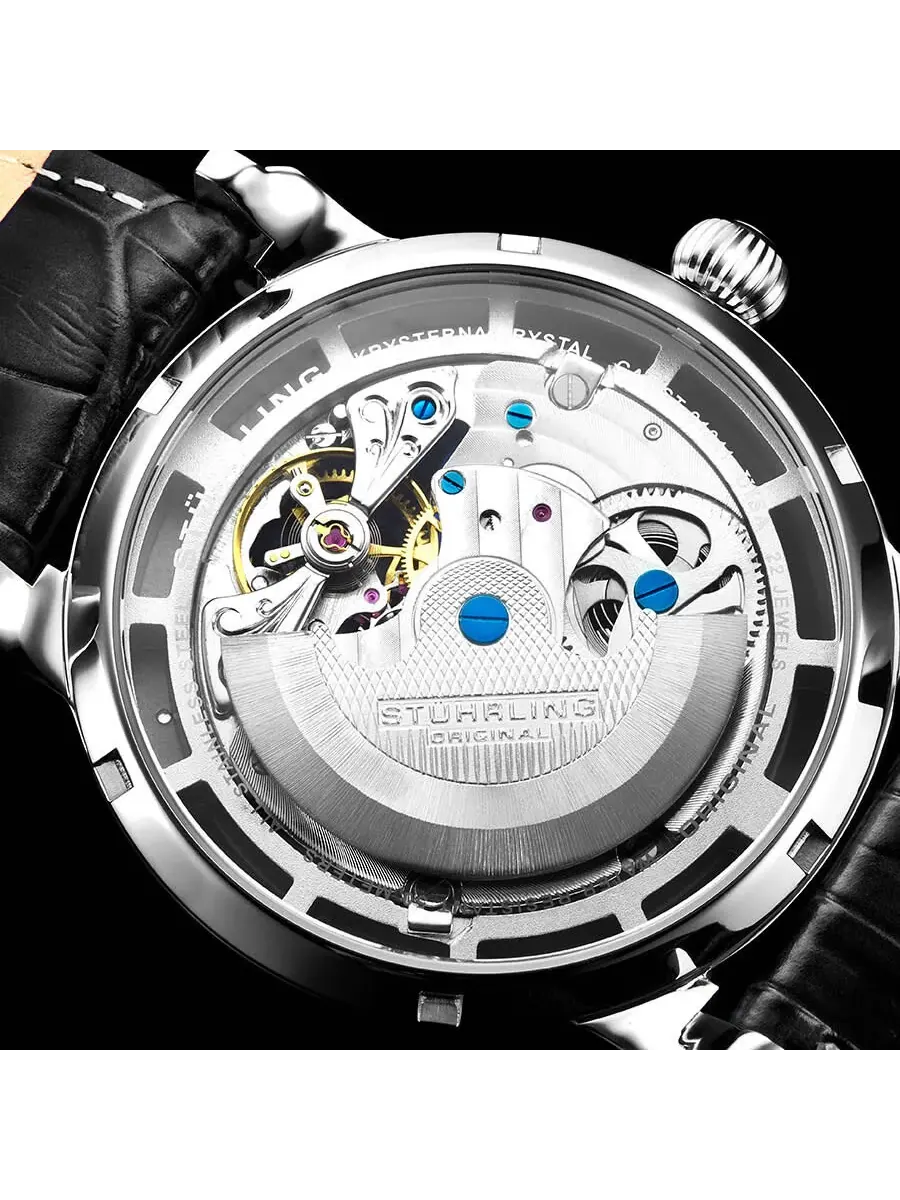 Мужские часы Stuhrling Original Legacy Automatic с серебристым циферблатом M13541 — изображение 6 из 6, оттенок серебряный